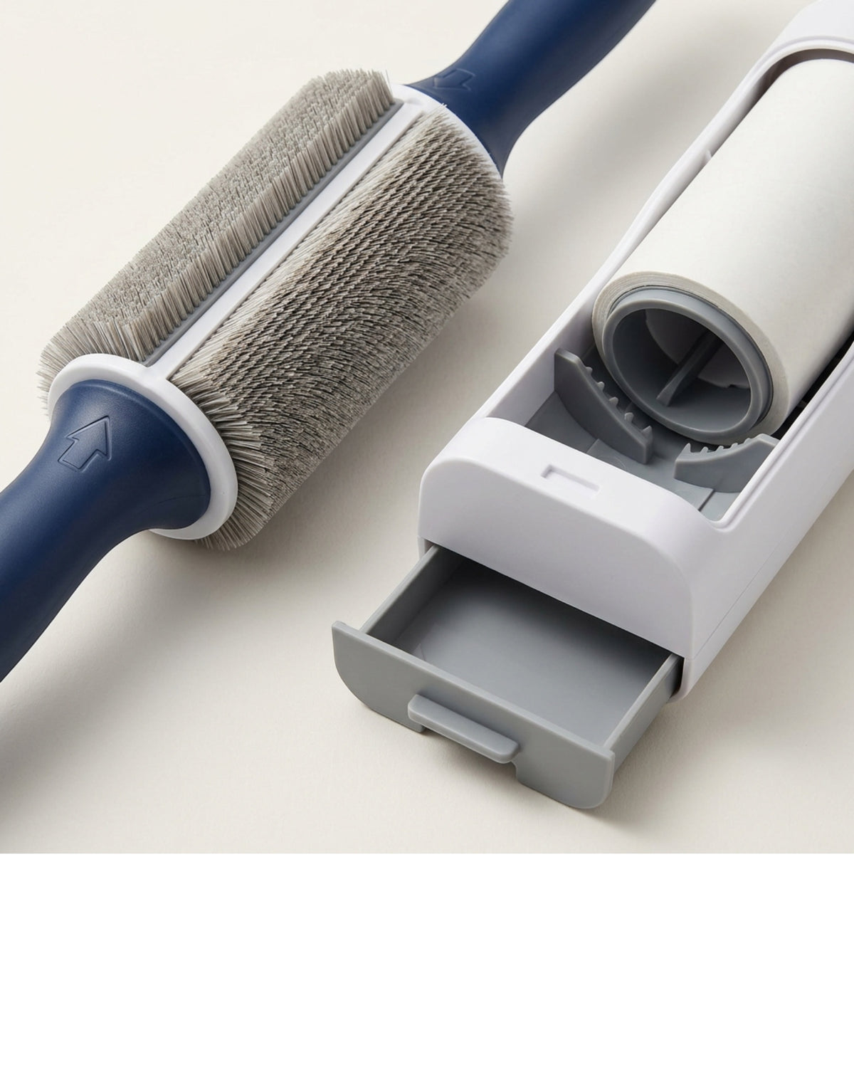 Wunfa Self-Cleaning Reusable Lint Roller with Base Navy Gray - Detail view